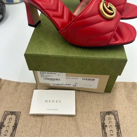 Women’s Gucci, GG Marmont, leather slide, sandal size 39 made in Italy - Picture 4 of 11